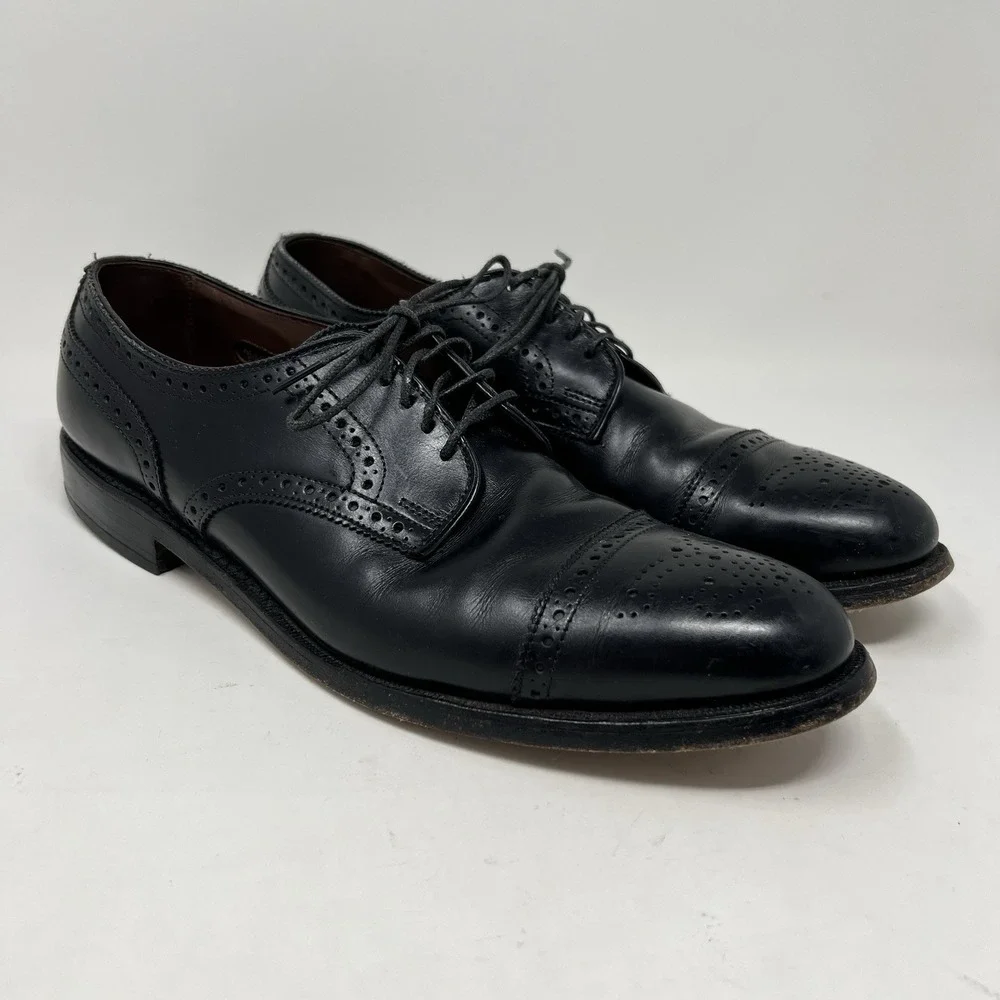 Allen Edmonds Men's Size 9.5 AAA Sanford Dress Shoes Cap Toe Derby Oxford‎ Black
